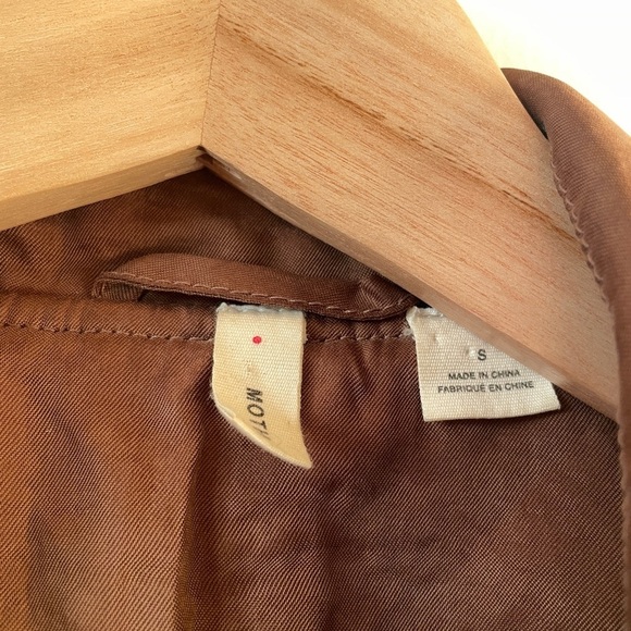 Anthropologie Moth Lightweight Flowy Brown Carrie Trench Coat Cupro Small S - Picture 9 of 11